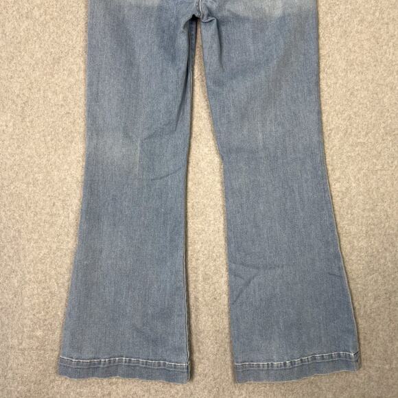 Paige Womens 29 Genevieve Jeans Mid Rise Flare Light Wash - Picture 7 of 10